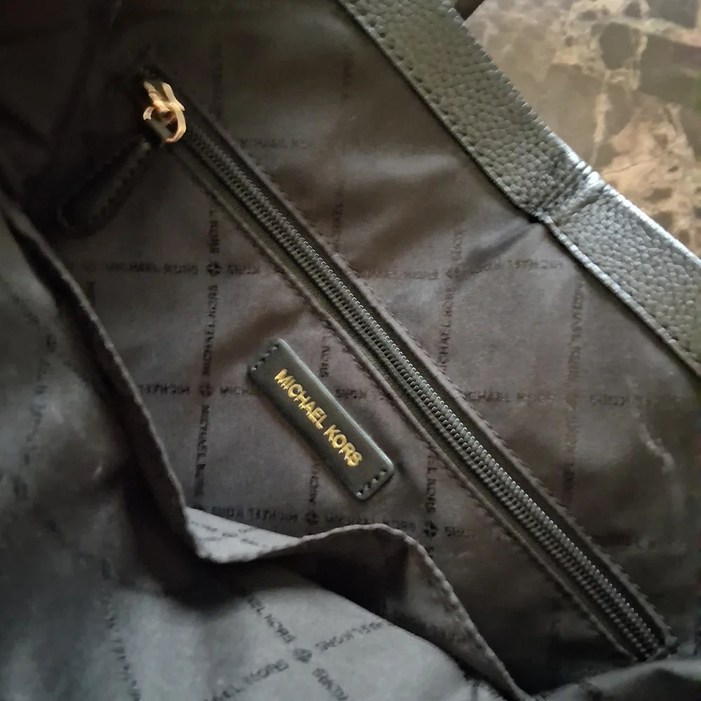 Michael Kors Black Leather Tote - Picture 4 of 8